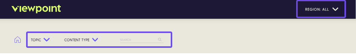 Homepage filters