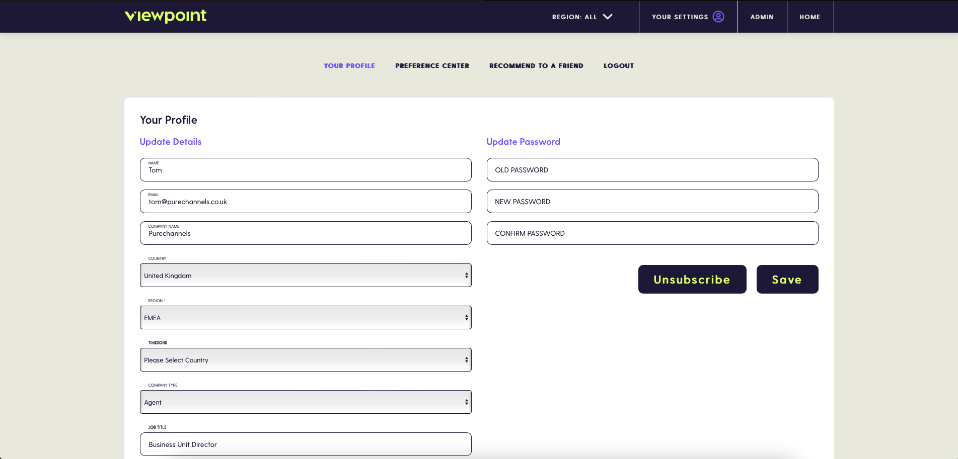 Profile Page